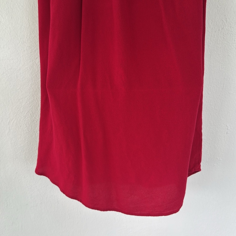 Forever 21 red collared button front sleeveless shift style dress size medium - Picture 10 of 12